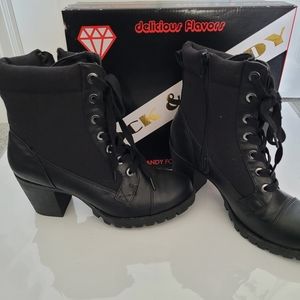 Heeled combat boots